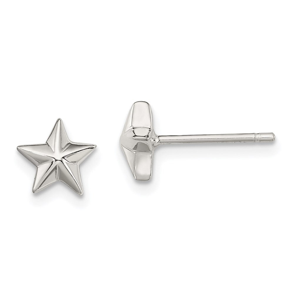 Sterling Silver Polished Star Children's Post Earrings, 7 x 7 mm