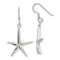 Sterling Silver Starfish Dangle Earrings, 37 x 21 mm