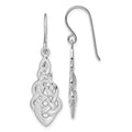Sterling Silver RH-plated Polished Celtic Knot Dangle Earrings, 29 x 15 mm