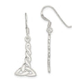 Sterling Silver Twisted Knot Dangle Earrings, 34 x 13 mm
