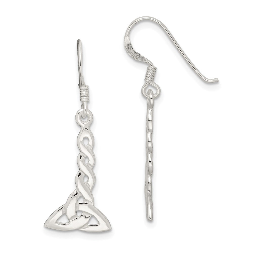 Sterling Silver Twisted Knot Dangle Earrings, 34 x 13 mm