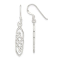 Sterling Silver Celtic Design Dangle Earrings, 36 x 7 mm
