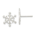 Sterling Silver Snowflake Post Earrings, 15 x 15 mm