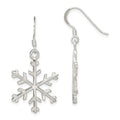 Sterling Silver Snowflake Dangle Earrings, 39 x 20 mm