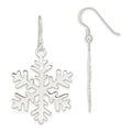 Sterling Silver Snowflake Dangle Earrings, 45 x 25 mm