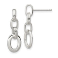 Sterling Silver Polished Oval Link Dangle Earrings, 25 x 9 mm