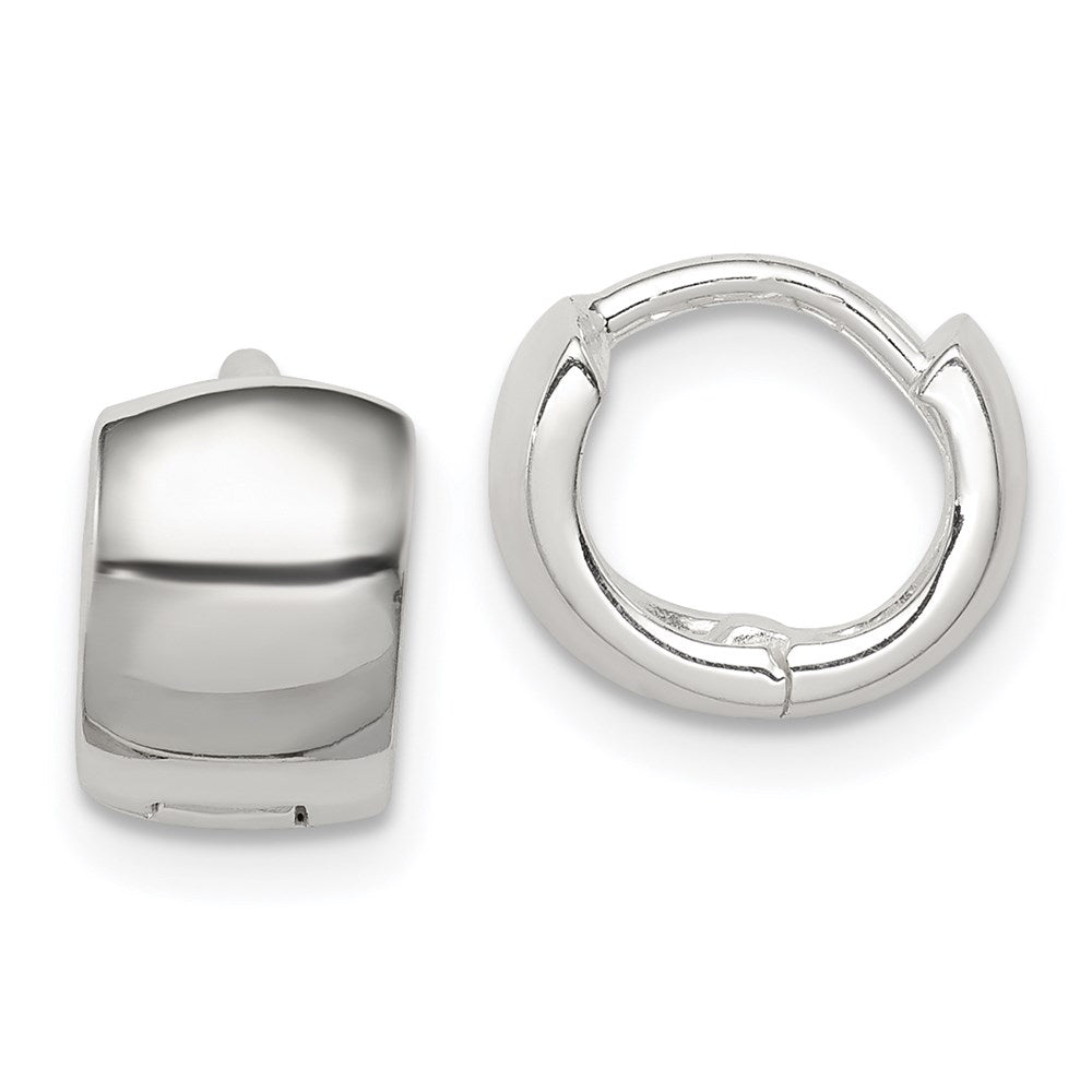 Sterling Silver Hinged Hoop Earrings, 8 x 6 mm