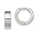 Sterling Silver Hinged Hoop Earrings, 10 x 4 mm