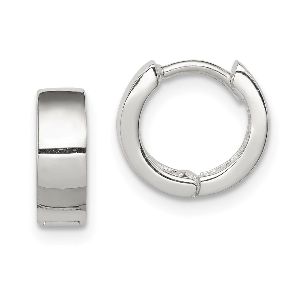 Sterling Silver Hinged Hoop Earrings, 10 x 4 mm