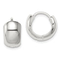 Sterling Silver Hinged Hoop Earrings, 10 x 8 mm