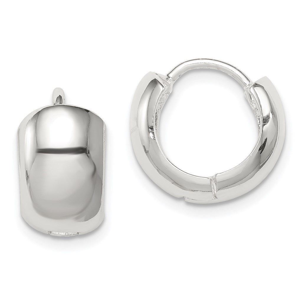 Sterling Silver Hinged Hoop Earrings, 10 x 8 mm