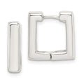 Sterling Silver Square Hinged Hoop Earrings, 14 x 4 mm