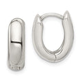 Sterling Silver Oval Hinged Hoop Earrings, 14 x 5 mm