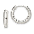 Sterling Silver Polished Hinged Hoop Earrings, 17 x 4 mm