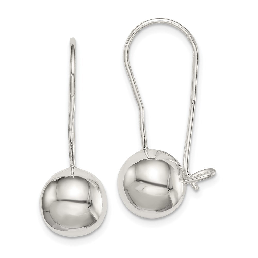 Sterling Silver 10mm Ball Earrings, 25 x 10 mm