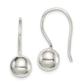 Sterling Silver 8mm Ball Earrings, 17 x 8 mm