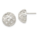 Sterling Silver 14mm Fancy Button Post Earrings, 14 x 14 mm