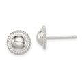 Sterling Silver 8mm Button Earrings, 10 x 10 mm