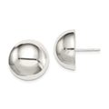 Sterling Silver Polished 16mm Button Earrings, 16 x 16 mm