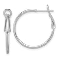 Sterling Silver Rhodium-plated 1.5mm Omega Back Round Hoop Earrings, 25 x 1.5 mm