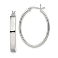 Sterling Silver Polished 4.75mm Oval Hoop Earrings, 33 x 26 mm