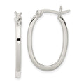 Sterling Silver 2.00mm Square Tube Oval Hoop Earrings, 26 x 2 mm