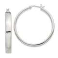 Sterling Silver 5x31mm Hoop Earrings, 31 x 5 mm