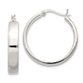 Sterling Silver 5x27mm Hoop Earrings, 27 x 5 mm