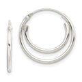 Sterling Silver Double Endless Hoop Earrings, 17 x 16 mm