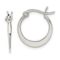 Sterling Silver Polished Tapered Round Hoop Earrings, 18 x 1.5 mm