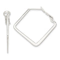 Sterling Silver Rhodium-plated Square Hoop Earrings, 29 x 34 mm