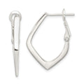 Sterling Silver Rhodium-plated Omega Back Earrings, 25 x 18 mm