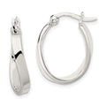 Sterling Silver Polished & Twisted Oval Hoop Earrings, 20 x 15 mm
