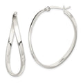 Sterling Silver Polished & Twisted Oval Hoop Earrings, 40 x 31 mm