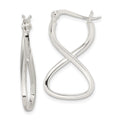 Sterling Silver Polished & Twisted Oval Hoop Earrings, 28 x 17 mm