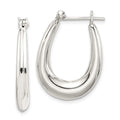 Sterling Silver Polished & Tapered Oval Hoop Earrings, 25 x 19 mm