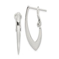 Sterling Silver Tapered Omega Back Hoop Earrings, 30 x 11 mm