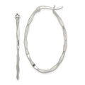 Sterling Silver Polished & Twisted 1.5mm Oval Hoop Earrings, 38 x 25 mm