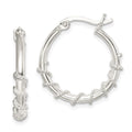 Sterling Silver Wrapped Hoop Earrings, 20 x 21 mm