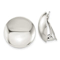 Sterling Silver Polished Non-Pierced 18mm Circle Button Earrings, 18 x 18 mm