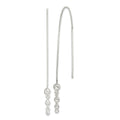 Sterling Silver Polished Triple Graduated Ball Threader Earrings, 53 x 1 mm