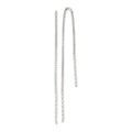 Sterling Silver Polished Twisted Spiral Bar Threader Earrings, 78 x 7 mm