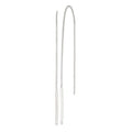 Sterling Silver Polished Bar Threader Earrings, 78 x 1 mm
