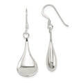 Sterling Silver Rhodium-plated Teardrop Earrings, 35 x 13 mm