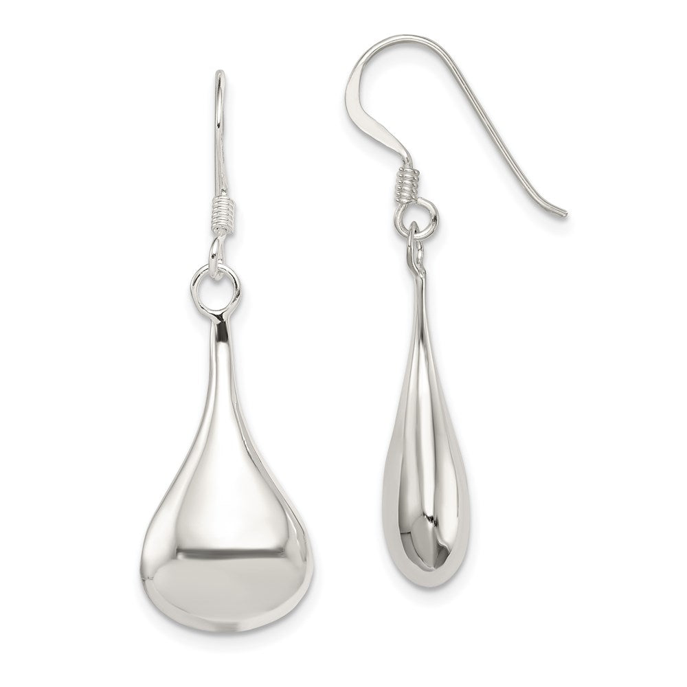 Sterling Silver Rhodium-plated Teardrop Earrings, 35 x 13 mm