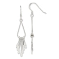 Sterling Silver Polished Fancy Teardrop Dangle Earrings, 55 x 8 mm