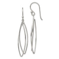 Sterling Silver Polished Double Marquise Shape Dangle Earrings, 58 x 9 mm