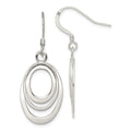 Sterling Silver Polished Triple Oval Dangle Earrings, 41 x 15 mm