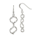 Sterling Silver Polished Fancy Twisted Dangle Earrings, 42 x 8 mm