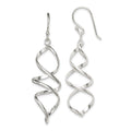 Sterling Silver Polished Corkscrew Twisted Dangle Earrings, 53 x 15 mm
